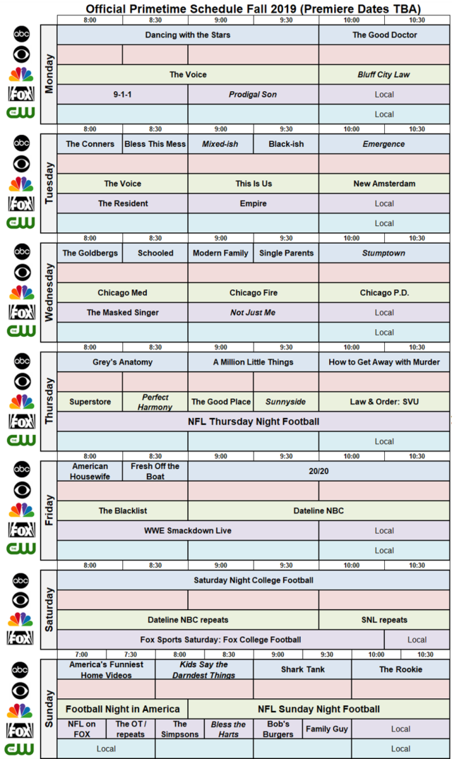 new tv shows starting in september 2019